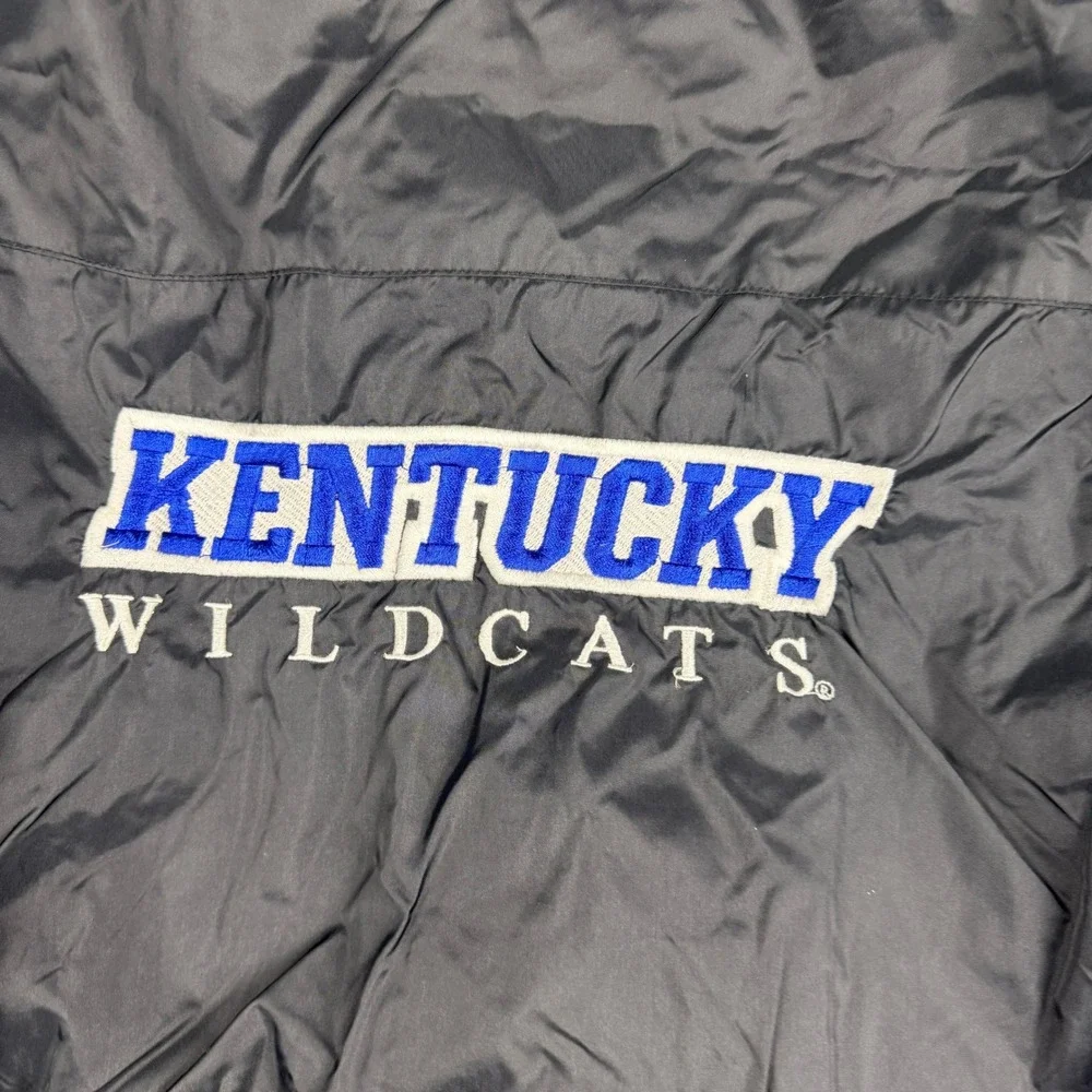 Kentucky Wildcats Jacket Mens XL Black Blue Reversible Fleece Windbreaker BMOC